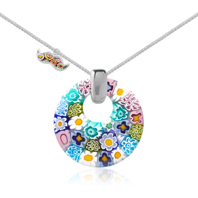 Full of Flowers Donut Pendant - Leather - Pendant