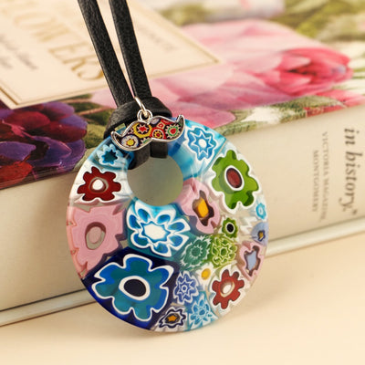 Full of Flowers Garden Round Pendant - 20+2 inch - Pendant