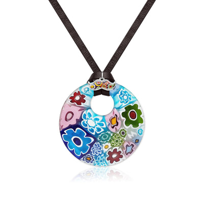 Full of Flowers Garden Round Pendant - 20+2 inch - Pendant