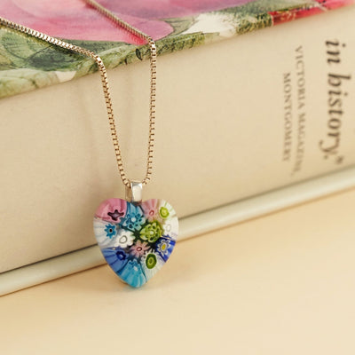 Mini Heart in Bloom Necklace - 16mm - Pendant Necklace