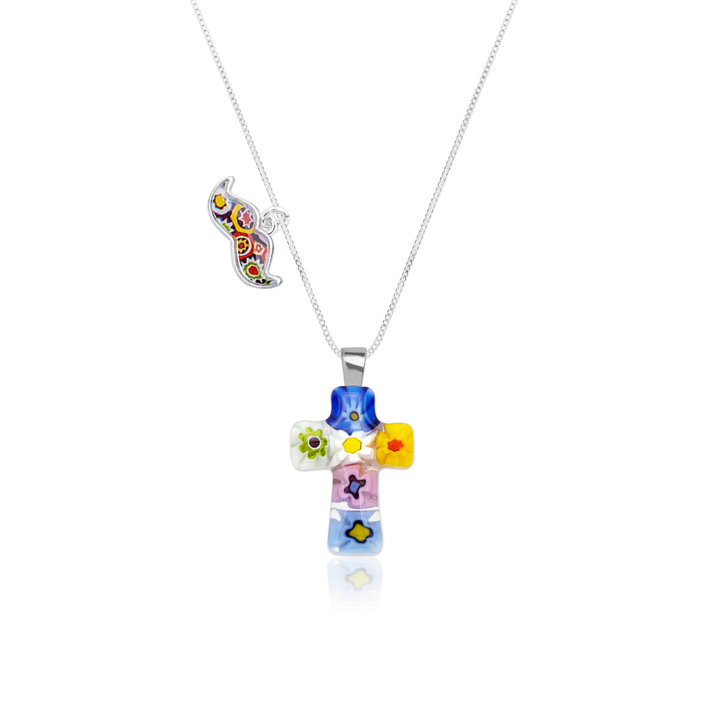 Tiny Cross in Bloom Necklace
