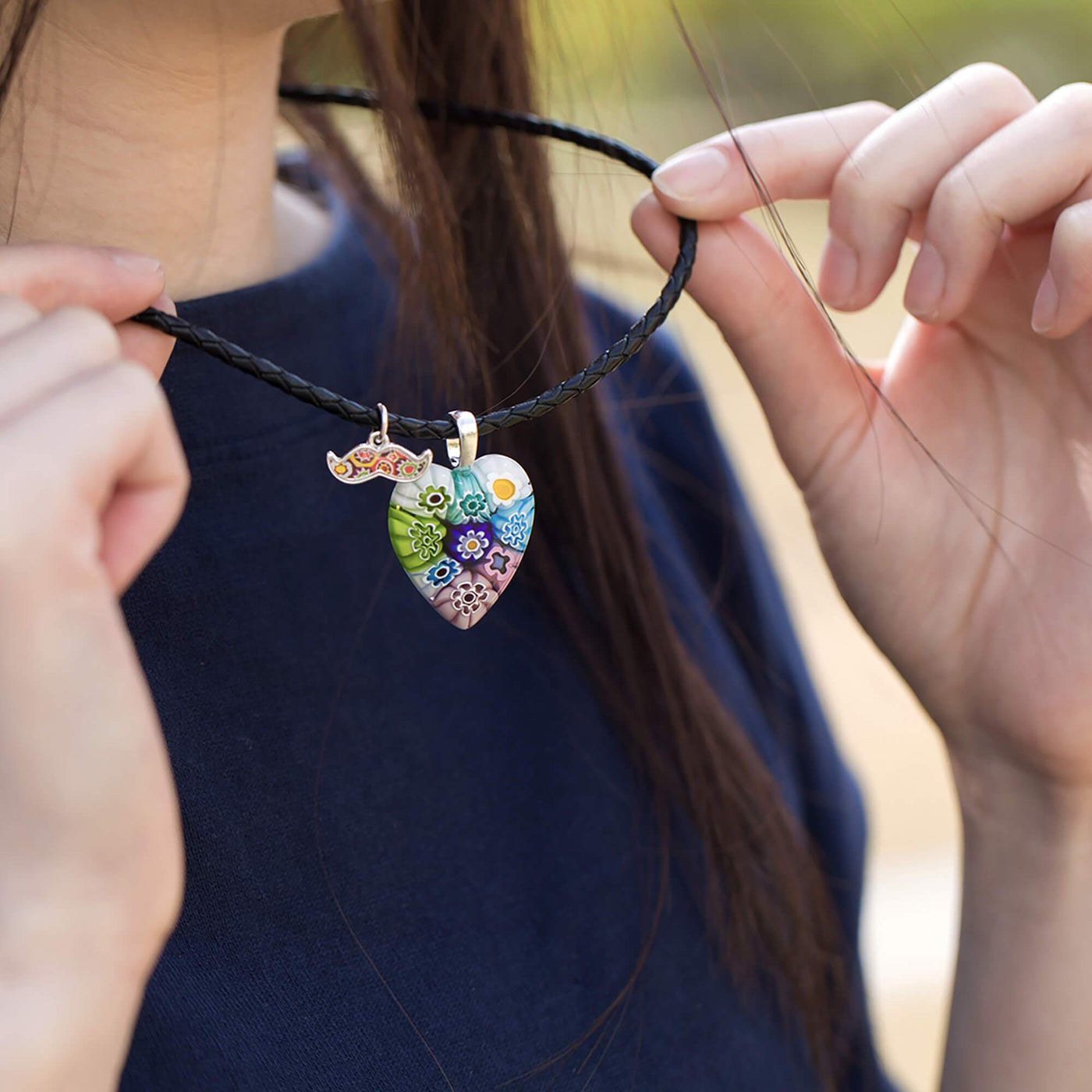 Nine in Bloom Heart Necklace