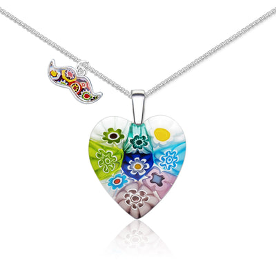 Nine in Bloom Heart Necklace - Leather - Pendant Necklace