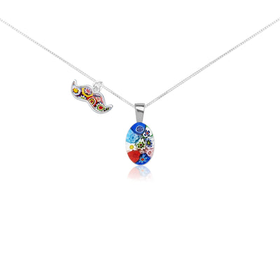 Oval in Bloom Necklace - 1.3mm Anti-Tarnish Silver [+USD25.00] - Pendant Necklace