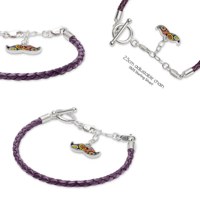 Purple Leather Bracelet