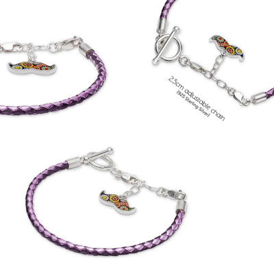 Purple Mix Leather Bracelet