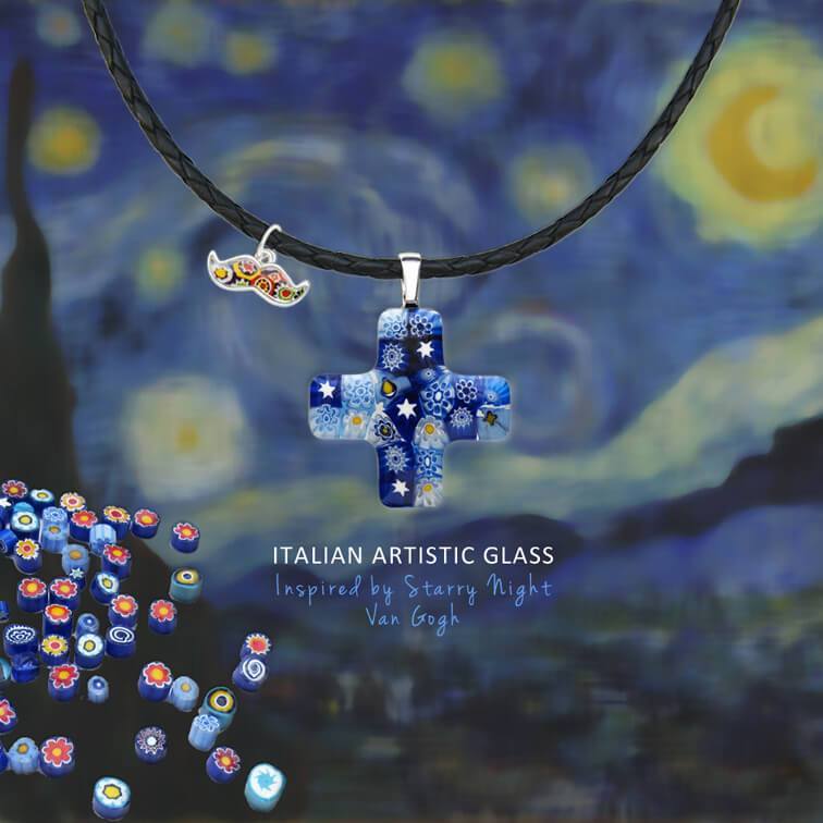 Starry Night Greek Cross Necklace