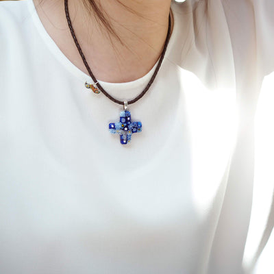 Starry Night Greek Cross Necklace