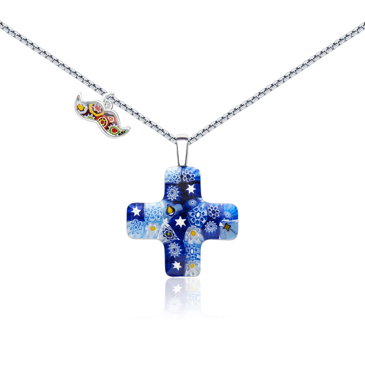 Starry Night x Greek Cross Necklace - Leather - Pendant Necklace