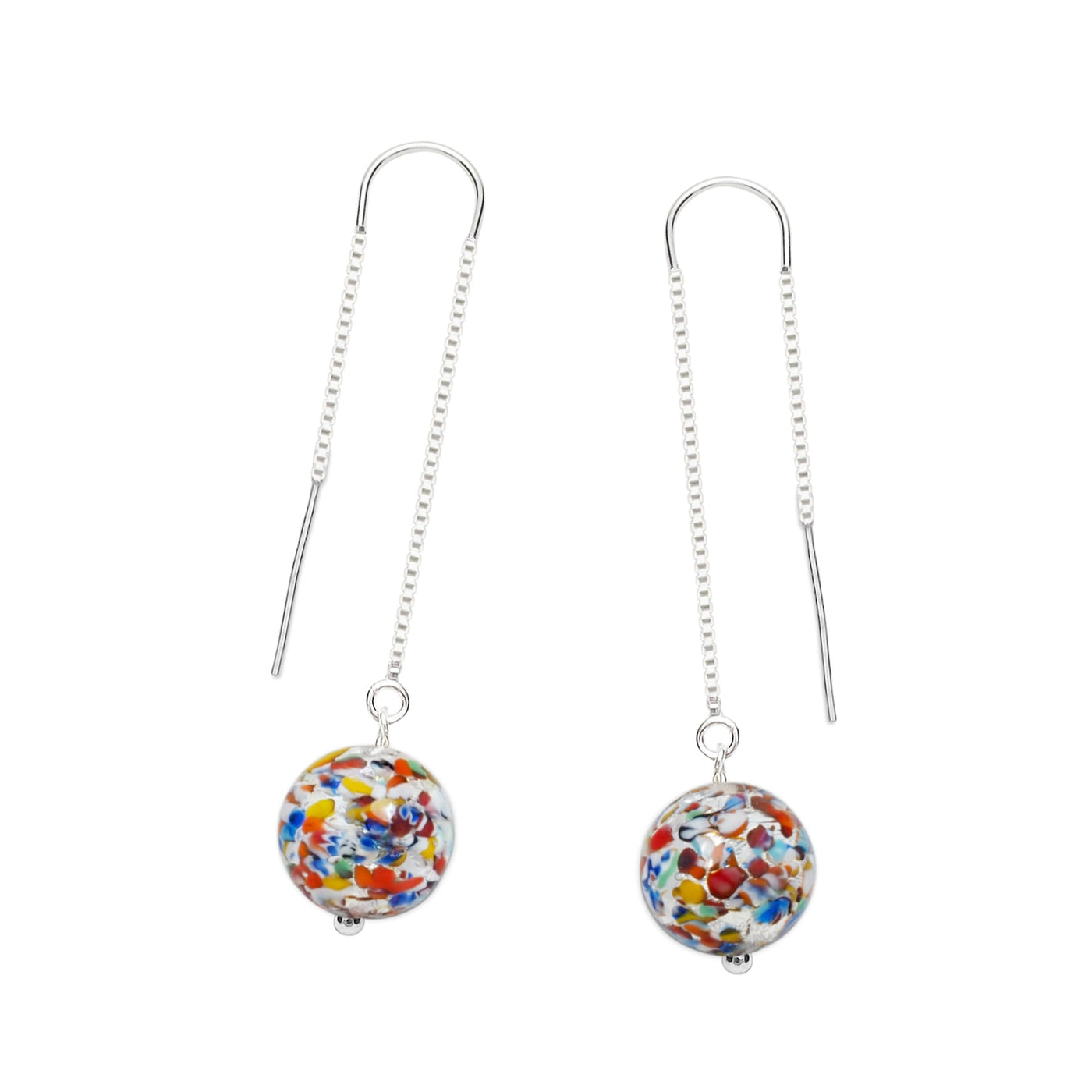 THE KISS | Bling Long Dangle Earrings - A pair of silver - Earrings