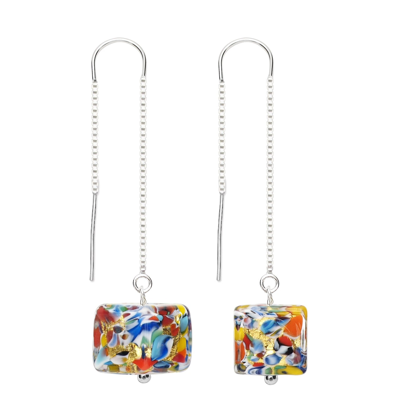 THE KISS | Bling Square Dangle Earrings - A pair of gold - Earrings