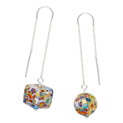 THE KISS | Bling Square Dangle Earrings - Gold and Silver each - Earrings