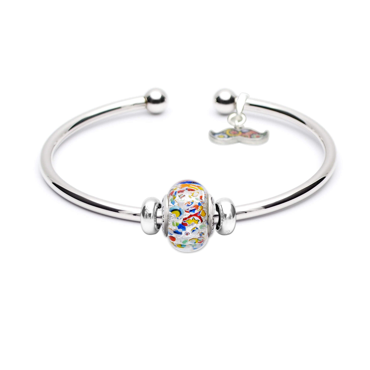 THE KISS Charm Bangle - Silver - Charm Bangle