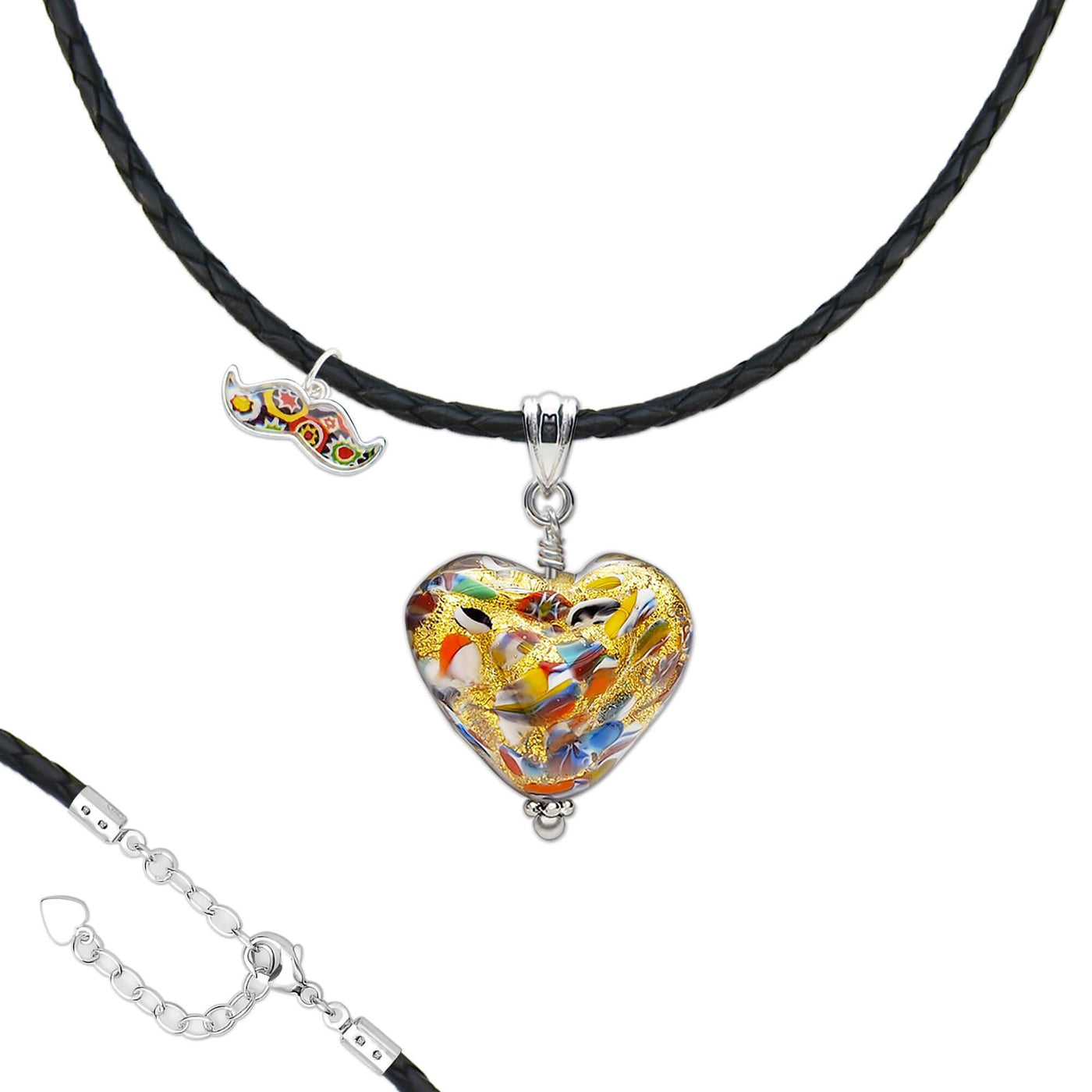 THE KISS | Classic Gold Double Heart Necklace - Gold - Pendant Necklace
