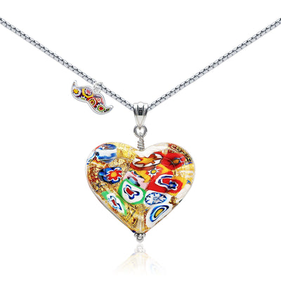 THE KISS | Classic Gold Double Heart Pendant - Leather - Pendant Necklace