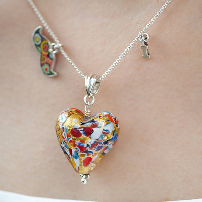 THE KISS | Classic Gold Heart Pendant - Leather - Pendant Necklace