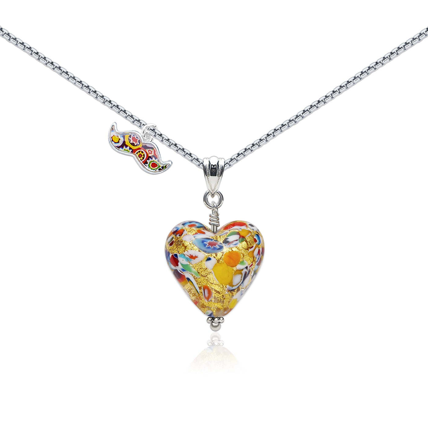 THE KISS | Classic Gold Heart Pendant - Leather - Pendant Necklace