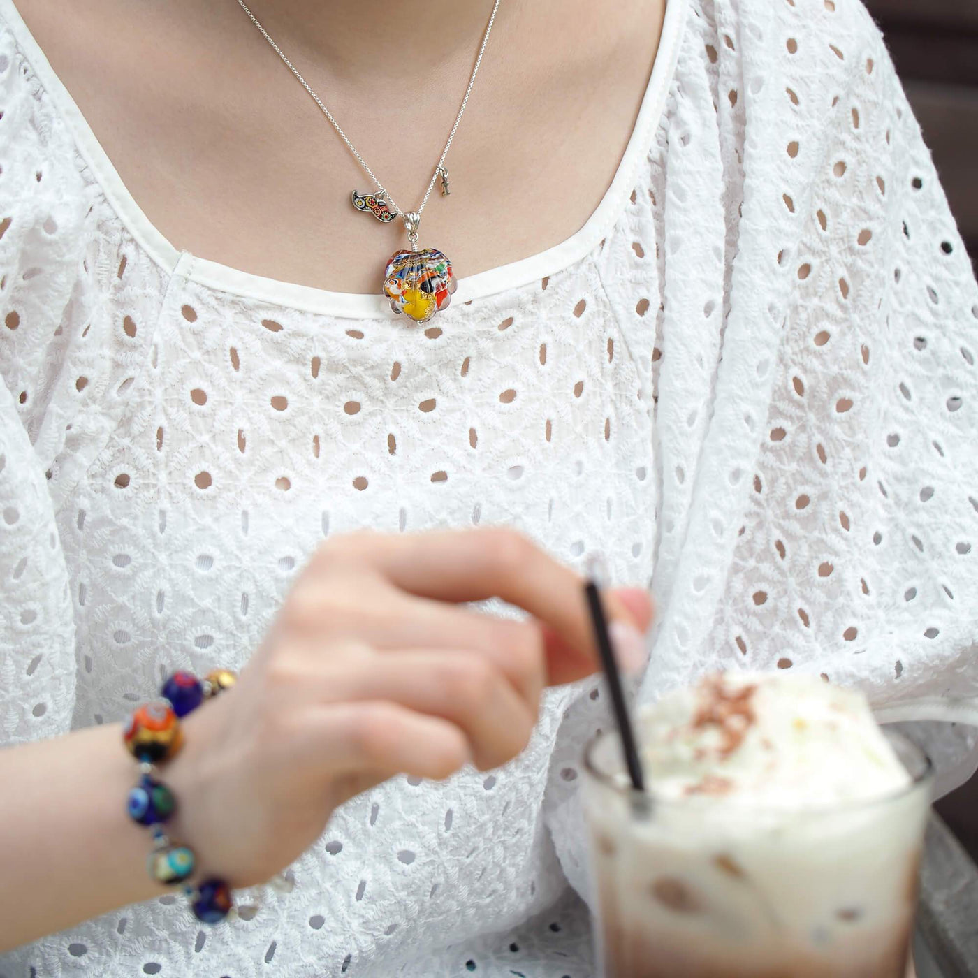 THE KISS | Classic Gold Shell Necklace - 1.2mm 925 Sterling Silver - Pendant Necklace