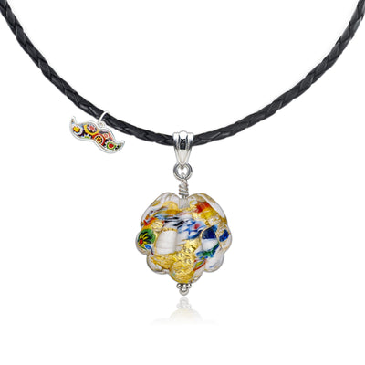 THE KISS | Classic Gold Shell Necklace - Leather - Pendant Necklace