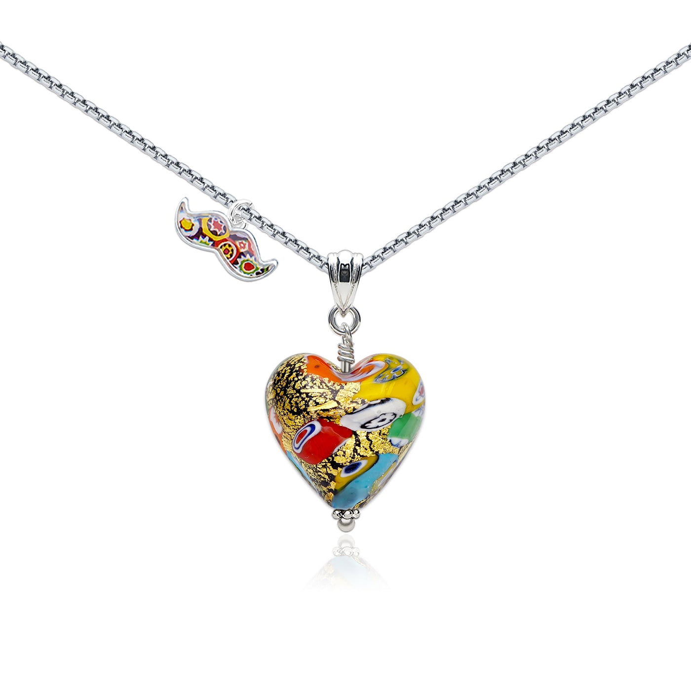 THE KISS | Classic Heart Pendant - Leather - Pendant Necklace