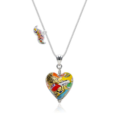 THE KISS | Classic Heart Pendant - Leather - Pendant Necklace