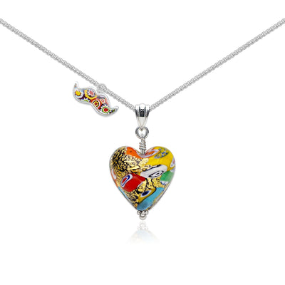 THE KISS | Classic Heart Pendant - Leather - Pendant Necklace