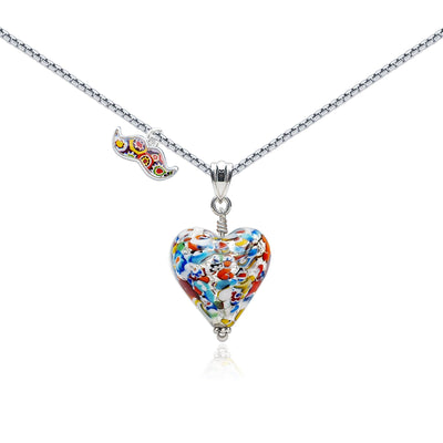 THE KISS | Classic Silver Heart Pendant - Leather - Pendant Necklace