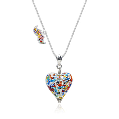 THE KISS | Classic Silver Heart Pendant - Leather - Pendant Necklace