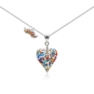 THE KISS | Classic Silver Heart Pendant - Leather - Pendant Necklace