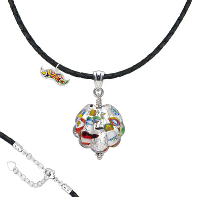 THE KISS | Classic Silver Shell Necklace - Leather - Pendant Necklace