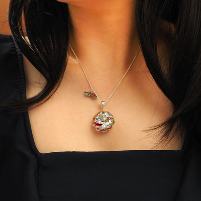 THE KISS | Classic Silver Shell Necklace - Leather - Pendant Necklace