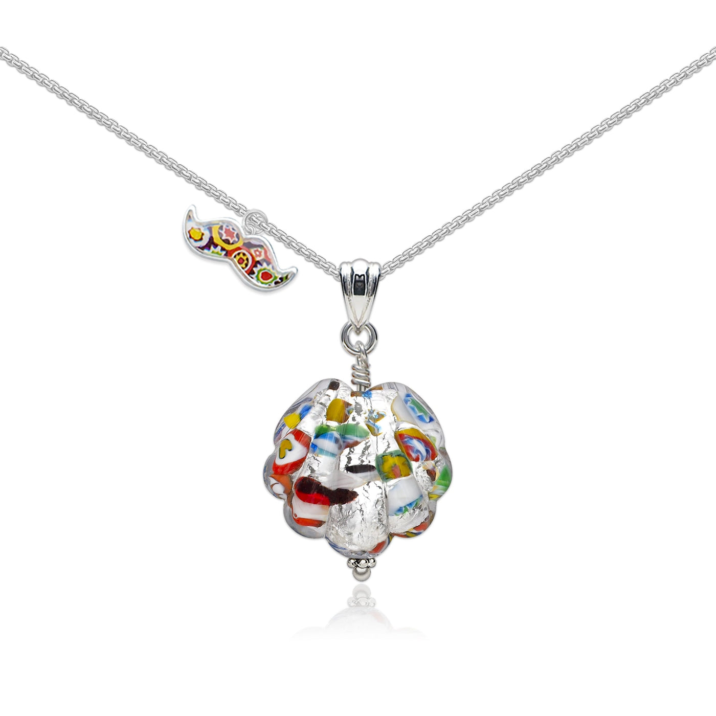 THE KISS | Classic Silver Shell Necklace - Leather - Pendant Necklace