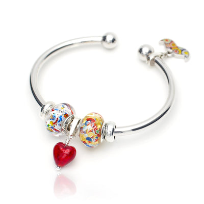 THE KISS | Elegance Charm Bangle - Gold and Silver - Charm Bangle