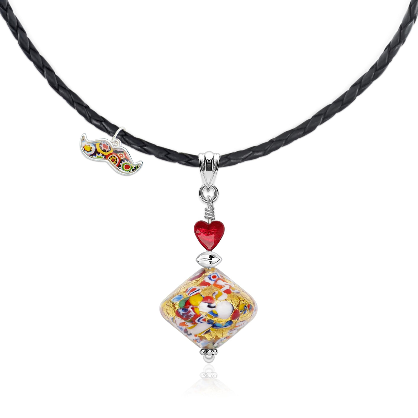 THE KISS | Elegance Pendant Necklace - Gold x Red Ball - Pendant Necklace