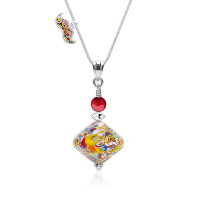 THE KISS | Elegance Pendant Necklace - Gold x Red Heart - Pendant Necklace